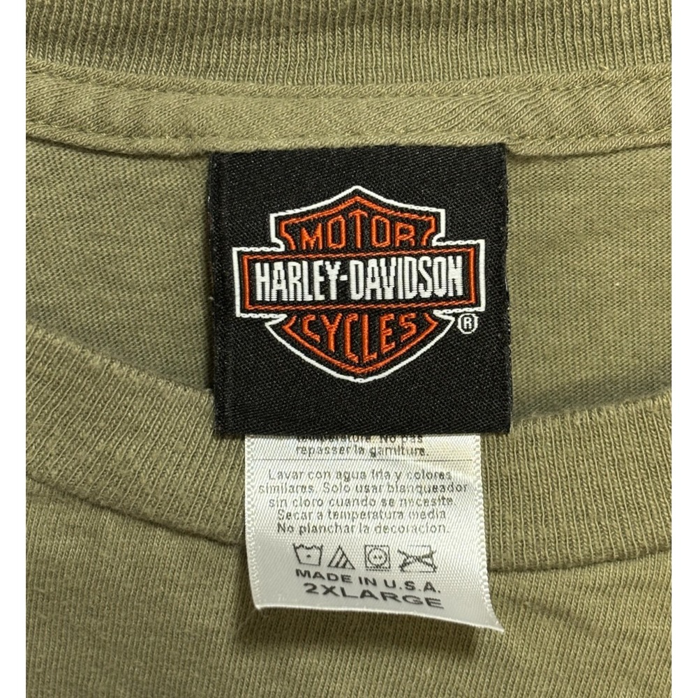 Harley Davidson Men's Shirt Green Graphic Beach Shack Panama‎ City 2XL Vintage - Picture 6 of 7